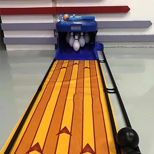 Bowlingbahn für Zuhause, Bowling-Set für Kinder, elektronisches Bowlingbahn-Spiel, Indoor-Bowlingball-Sportspielkonsole, automatisches Zurücksetzen/Beleuchtung/Simulations-Soundeffekt,3.5m