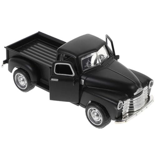 NUOBESTY 1 Stück Abhol up LKW Schwarz- Model Spielzeug Auto Vintage Auto Model Retro Vintage Auto Model Spielzeug Legierung Auto Modell Wohnkultur