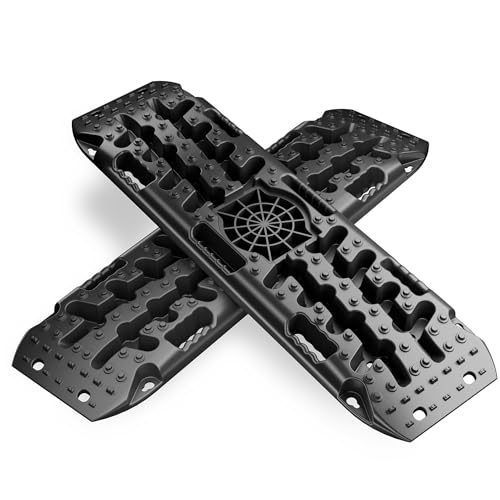 Wiltec Sandbleche Paar 1063 x 298 x 66 mm bis 10 t, 2er Set Anfahrhilfe für Wohnmobil, Bergeboards Traktionshilfe für Sand, Schlamm und Schnee