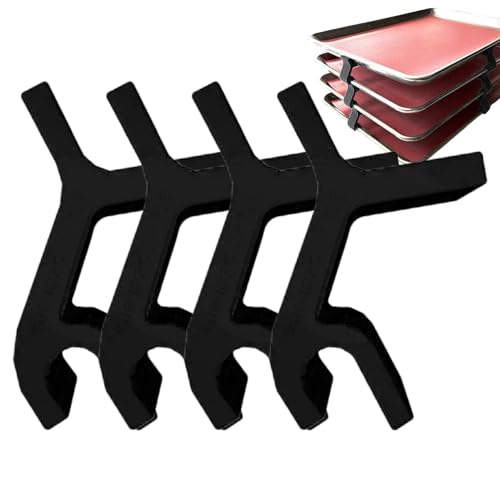 Backblech-Stapler | Backformen-Aufbewahrungsregal | Backblech-Aufbewahrung | 4 x Backblech-Stapler | Backblech-Trennwände Set Stabilisierende Halterung Wiederverwendbarer Pfannen-Organizer zum Sammeln