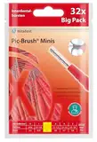 miradent Pic-Brush® Minis | Interdentalbürsten rot 0,5mm | 32 Stück | für eine optimal gründliche Reinigung der Zahnzwischenräume | ergonomischer Griff | ideal für unterwegs