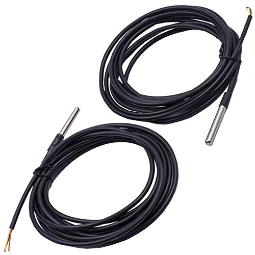 AZDelivery 2 x DS18B20 3M Kabel digitaler Edelstahl Temperatursensor Temperaturfühler, wasserdicht kompatibel mit Arduino und Raspberry Pi inklusive E-Book | kompatibel mit Shelly Temperatursensor