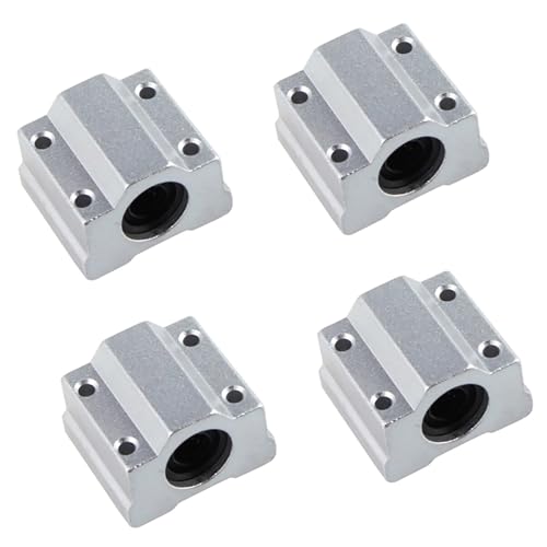 CNCYEAH 4 Stück SCS10UU Linearkugellager CNC Gleitblöcke Aluminium Linearkugellager Gleitblock Linear Kugellager Gleitende Block Einheiten 10mm Linear Ball Bearing