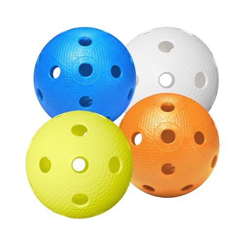 Fat Pipe Floorball & Unihockey Ball 4er Set Wettkampfball + Trainingsball mit IFF Zertifikat für geprüfte Qualität | made in Finland (Color Mix)