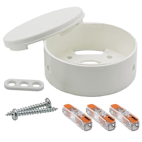 Profi-Set Verteilerdose Weiß inkl. 3x Durchgangsklemme 221-2411 u. Befestigungszubehör ø 70x32mm Aufputzdose Anschlussdose Baldachin Deckendose