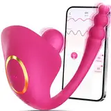 Vibration für Frauen Sex Spielzeug für die Frau Paare mit App, 2in1 Vibrator G-Punkt Anal Klitoris Vibratorensets 10Modi, Leise Tragbarer Vibratoren Bdsms Sexspielzeug Extrem Sex Toyset für Woman Rosa