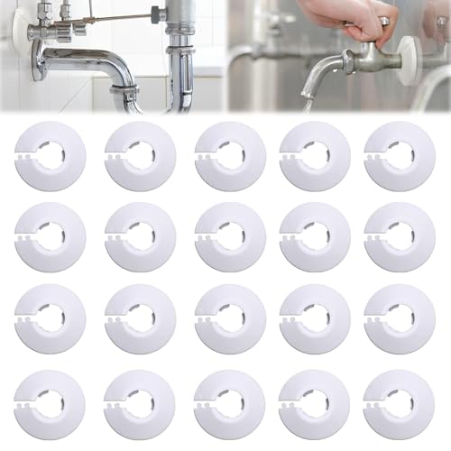 20 Stück Einzel Heizungsrohr Rosette, Heizkörperrosetten, Heizungsrohr Abdeckung, Rohrabdeckung, Klapprosette für Rohrsysteme 16 mm, für Heizungsrohre, Abdeckung, Rohrmanschette, Heizung, Heizkörper