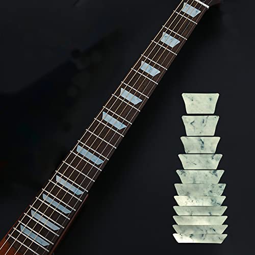 Alnicov Gitarren-Griffbrett-Marker Inlay-Aufkleber, DIY-Griffbrett-Aufkleber für Gitarre oder Bass, White Pearl Trapez