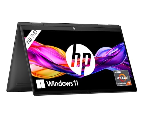 HP Envy x360 2-in-1 Laptop | 15,6" FHD OLED-Touchscreen | AMD Ryzen 7 7730U | 16 GB DDR4 RAM | 1 TB SSD | AMD Radeon Grafik | Windows 11 Home | QWERTZ | Schwarz