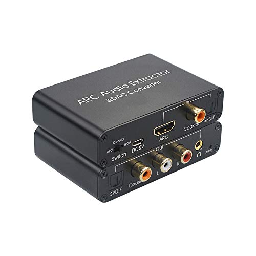 Steowsey 192 kHz ARC Audio Adapter Audio Extraktor Digital Analog Audio Konverter SPDIF Koaxial Cinch 3,5 Mm Buchsen Ausgang