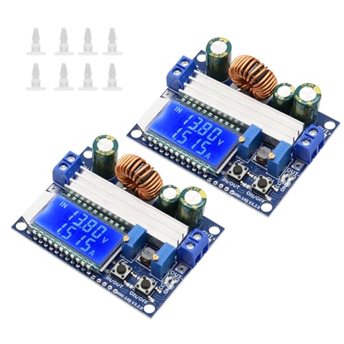 DC-DC Spannungsregler Binghe 2 Stücke Step Down Converter Buck Boost Converter Buck Converter mit LCD-Digitalanzeige 5,5-30V zu DC 0,5-30V Spannungsregler kompatibel mit Arduino