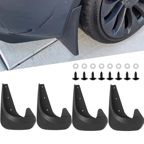 4 Stück Universal Car Wheel Fender, Schmutzfänger Schlamm spritzwassergeschützte Platte Spritzschutz Kotflügel, Kein Bohren Kein Klebeband Schmutzfänger Allwetterschutz Autozubehör