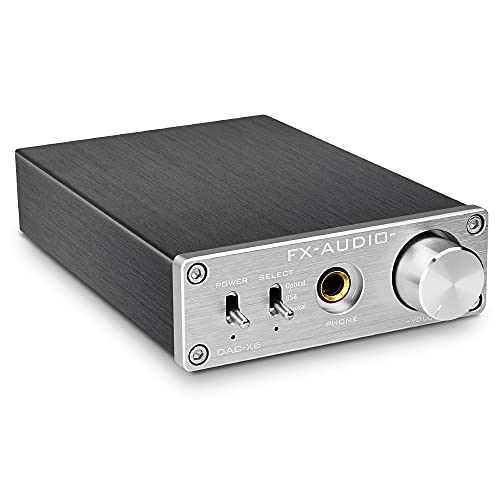 FX-Audio DAC-X6 Mini HiFi 2.0 Digital Audio Decoder DAC Eingang USB/Koaxial/Optischer Ausgang RCA/Kopfhörerverstärker 24Bit/96KHz DC12V (Splitter)