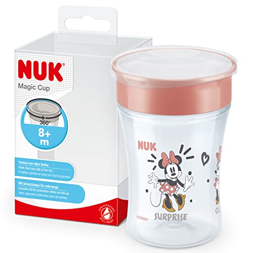 NUK Magic Cup Trinklernbecher | 8+ Monate | 230 ml | auslaufsicherer 360°-Trinkrand | BPA-frei | Disney Minnie Maus | Rosa