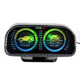 iSpchen Auto Neigungsmesser Offroad Kompass Einstellbare Multifunktions Digitaler Winkelmesser Kfz Neigungsanzeige mit LED-Licht