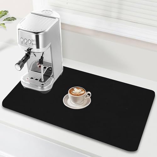 Luziyun Unterlage Kaffeemaschine Kaffeemaschine Abtropfmatte Schwarz Kaffeematte Unterlage Kaffeevollautomat Abtropfmatte Geschirr, Geeignet FüR Kaffeemaschinen Und KüChen (40 * 50cm)