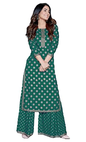 Traditional Jaipur Damen Rayon Smarty Kurti in attraktivem Design mit Pant Set Party Wear Dres (MEDIUM)