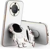 Miagon Kreativ Astronaut Ständer Hülle für Honor Magic 5 Lite 5G,Cute Mädchen Dünn Galvanisierte Schutzhülle Weiches Case Bumper mit Astronaut Halter Kickständer