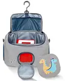 JP Journey Tasche für Toniebox - Transporttasche für Tonie Figuren und Box zum Aufhängen für Reisen und Auto (Grau-Blau Dino)