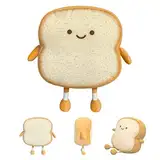 Auptiz Toastbrot Kissen, weiches Plüschtier, lustiges Brot Form Plüschtier Kissen, Puppe Spielzeug 3D werfen Kissen Cartoon Spielzeug (19×18×3cm)