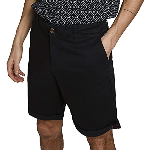JACK & JONES Herren Bowie Feste Stretchstof Chino-Shorts - Schwarz - L