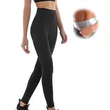 HENESE Gewichtsverlust Hose Sauna Neopren Frauen Thermal Leggings Hot Thermal Sauna Schweiß Shaper für Fitness (Schwarz, XL) (XL)