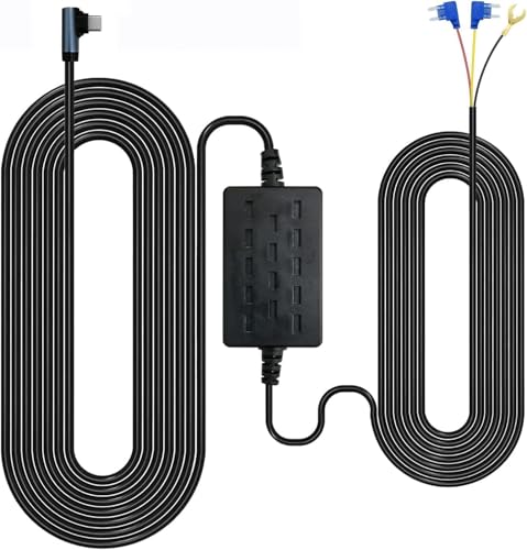 GKU D700 Hardwire-Kit Typ C, 3,5 Meter Auto-Ladekabel-Kabel, Parküberwachung mit Unterspannungsschutz, 12V- 24V bis 5V 3A(for D700 Dash Cam)