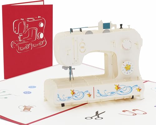 design3dkarten® Nähmaschine, nähen, Näherin, 3d Klappkarte, Pop Up Karte, Glückwunschkarte, Grußkarte, Geschenkkarte