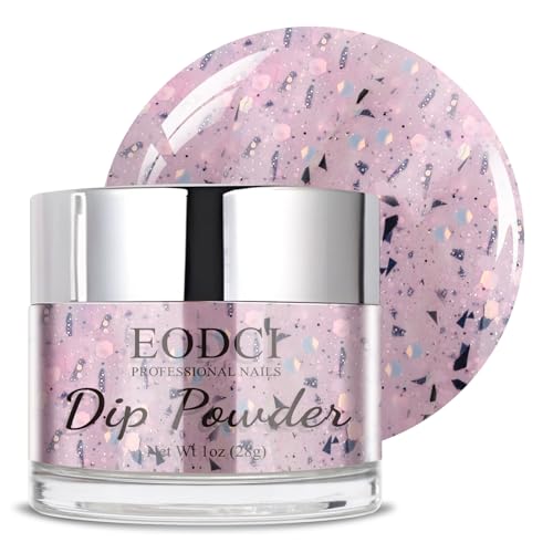 EODCI Dipping Powder Nails Set, Lila Eggshell Dipping Nagelpulver – Langanhaltendes Dip Pulver French Nagelkunst Starter Maniküre für professionelle Maniküre zu Hause