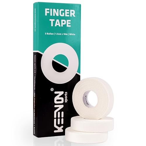 keenon sports® Boulder Tape Klettertape – Fingertape Klettern Kraftsport – Handtape Volleyball, Basketball, Handball – hautfreundliches Sporttape (3 Rollen je 10m, 1,5cm breit, Weiss)