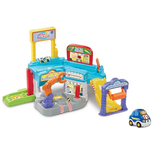 VTech TUT TUT Baby Flitzer Autowerkstatt – Interaktive Werkstatt mit Roboterarm und vielen Spielmöglichkeiten – Für Kinder von 1-5 Jahren