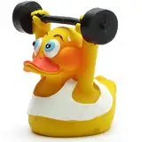 Duckshop I Badeente Gewichtheber I Quietscheente I Quietscheentchen L: 7,5 cm I Geschenk Bodybuilder I Präsent Sammler