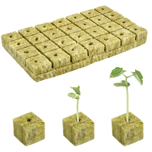 DIELOVEHUA 28 Stück Steinwolle Würfel, 2.5 x 2.5 x 2.5cm Steinwolle Anzucht, Rockwool Cube, Steinwolle Grow Anzucht, Steinwolle Dämmung, steinwollmatte für Stecklinge Umpflanzen Klonen Setzlinge