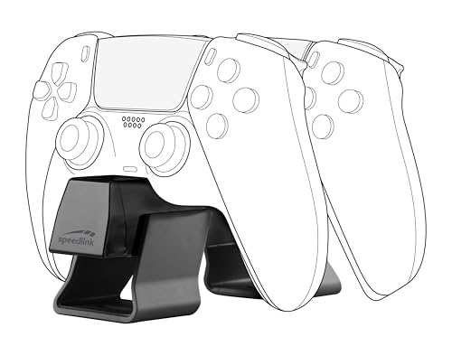 Speedlink TWINDOCK USB Charger - PS5 Ladestation für Controller, bis zu Zwei Original PS5 Controller gleichzeitig, Schnellladefunktion, DualSense und DualSense Edge kompatibel, schwarz