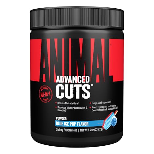 Universal Nutrition ANIMAL CUTS Pulver (Ice Pop) Diät- & Definitionssupplement zum Gewichtsmanagement - regt Stoffwechsel an & reduziert Wassereinlagerungen, mit Koffein & Tyrosin, 42 Portionen
