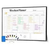 Fosdaling A3 Magnetischer Wochenplaner Abwischbar, Kinder Whiteboard Magnetisch, kann als Family Plan, Menüplaner, Haushaltsplan und Putzplan, Stundenplan, Essensplaner für die Woche