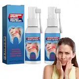 2 Stück Rapid Relief Dental Spray, Zahnschmerz Zahnfleisch Schmerzmittel Spray Pflanzliche Mundpflegesprays, Zahnschmerz-Linderungs-Spray Lindern Schmerzhaftes Zahnfleisch Schwellung Karies