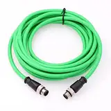 HangTon Abgeschirmtes flexibles Ethernet-Kamera-Kabel M12 4-poliger D-Code-Stecker auf M12 4-poliger D-Code-Stecker für industrielle Anwendungen, Netzwerk (1, 2 m)