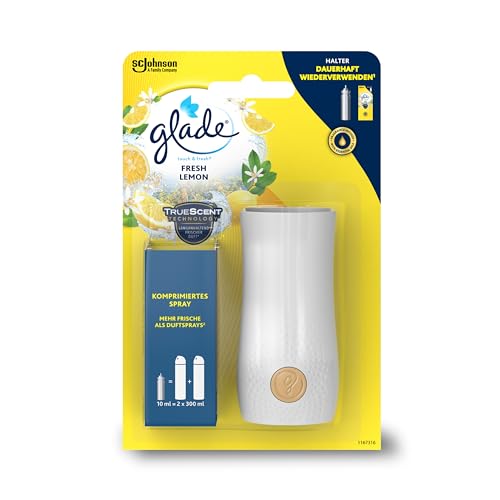 Glade Touch & Fresh (Brise One Touch) Minispray, Raumduft, Halter inkl. 1 Nachfüller, Fresh Lemon (Limone), 10 ml