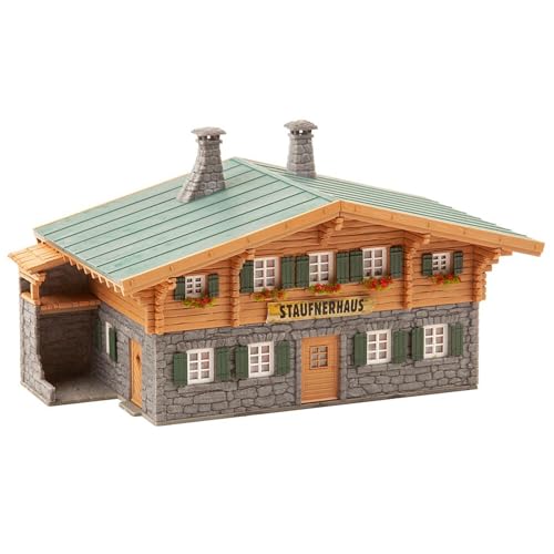 FALLER Berghütte Staufnerhaus Modellbausatz mit 117 Einzelteilen 165 x 96 x 90 mm I Modelleisenbahn Zubehör H0 I Modelleisenbahn H0 Bergwachhütte