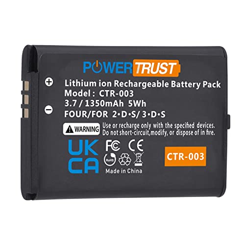 PowerTrust 1350mAh CTR-003 CTR 003 Akku für Nintendo 3DS 2DS Spielkonsole mit Werkzeug