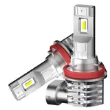 Mefluctuate Halogen Auto Lampen H11, 55W 300% Helligkeit als Halogenlampen11000LM 6000K Kaltes Weiß,1:1 Mini-Größe, 2 Stück