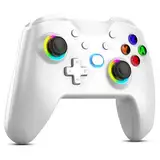 Diswoe Controller für Switch/Switch Lite/OLED, Pro Controller für Switch Wireless mit 7-Colour RGB LEDs, Joystick mit Metallring, Aufweckfunktion, Turbo, Gyro Axis, Einstellbare, Vibration, Screenshot