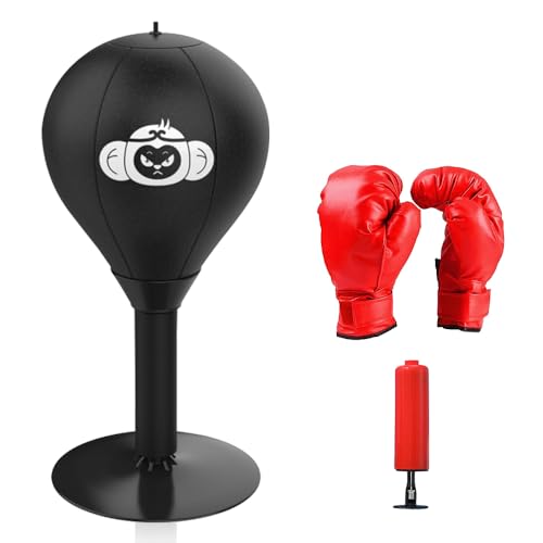 HIULLEN Büro Punchingball, Funpunch Rage Bag, Desktop Boxsack Mit Saugnäpfen, Antistress Boxsack für Kinder, Mini Boxsack mit Ständer, Sandsack Boxsäcke Für Erwachsene, Kinder, Zuhause, Büro, Schule