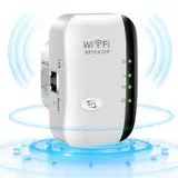 WLAN Repeater mit 300 Mbps - WLAN Verstärker WiFi Extender Booster 2,4GHz WiFi Extender mit Repeater/AP Modus und WPS-Funktion Internet Verstärker bis zu 3000qm und 30 Geräte (weiß)