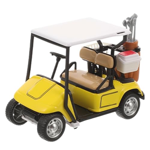 Latebebebe Golfwagen Spielzeug 1:36 Skala Pullback Legierung Mini Golfwagen mit Gummirädern für Zuhause, Partydekorationen, Geschenke für Jungen, Gelb