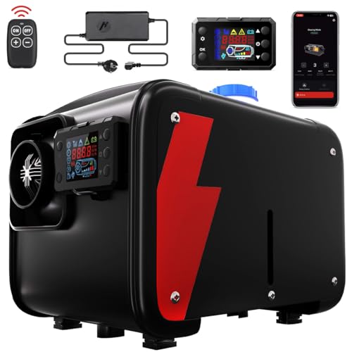 HCALORY 8kW Luft Dieselheizung,12 V/24 V 0,15–0,44 L/Std Diesel Standheizung Air Diesel Heizung mit Bluetooth APP Adapter und LCD-Display