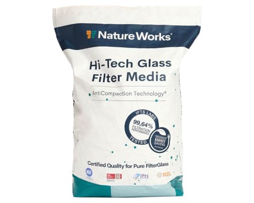 NATURE WORKS Glas-Filtersand für Schwimmbad mit 99,64% Filterleistung, reduziert Wasser- und Energieverbrauch, Gefertigt aus Reinem Technischen Glas für Maximale Hygiene - Beutel 10 kg
