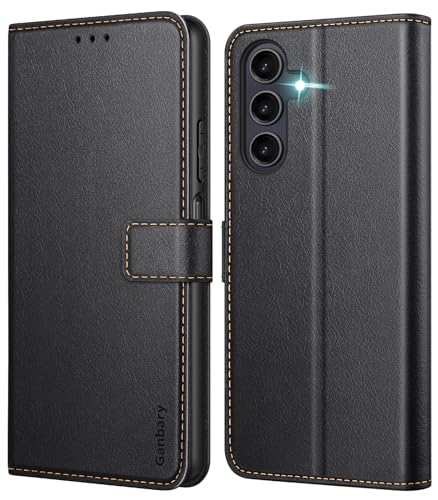 Ganbary Handyhülle für Samsung Galaxy A25 5G Hülle, Premium Leder Klapphülle [Kartenschlitzen] [Magnetverschluss] [Standfunktion] kompatibel mit Galaxy A25 5G Schutzhülle, Schwarz