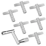 Dadabig 7 Stück Schlagzeugschlüssel, Metall Drum Key Tuning Keys Trommel Schlagzeug Stimmschlüssel mit kontinuierliche Motion Speed Schlüssel für Percussion Instrumente 1-Z und 6 T-schlüssel Silber